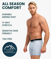 100% Merino Wool Underwear Mens - 1-2 Pack Boxer Briefs for Men 17.5um