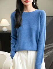 Chanyarn Women's 100% Merino Wool 2025 Fall Winter First-Line Ready to Wear Long Sleeve Seamless Knit Crewneck Sweater