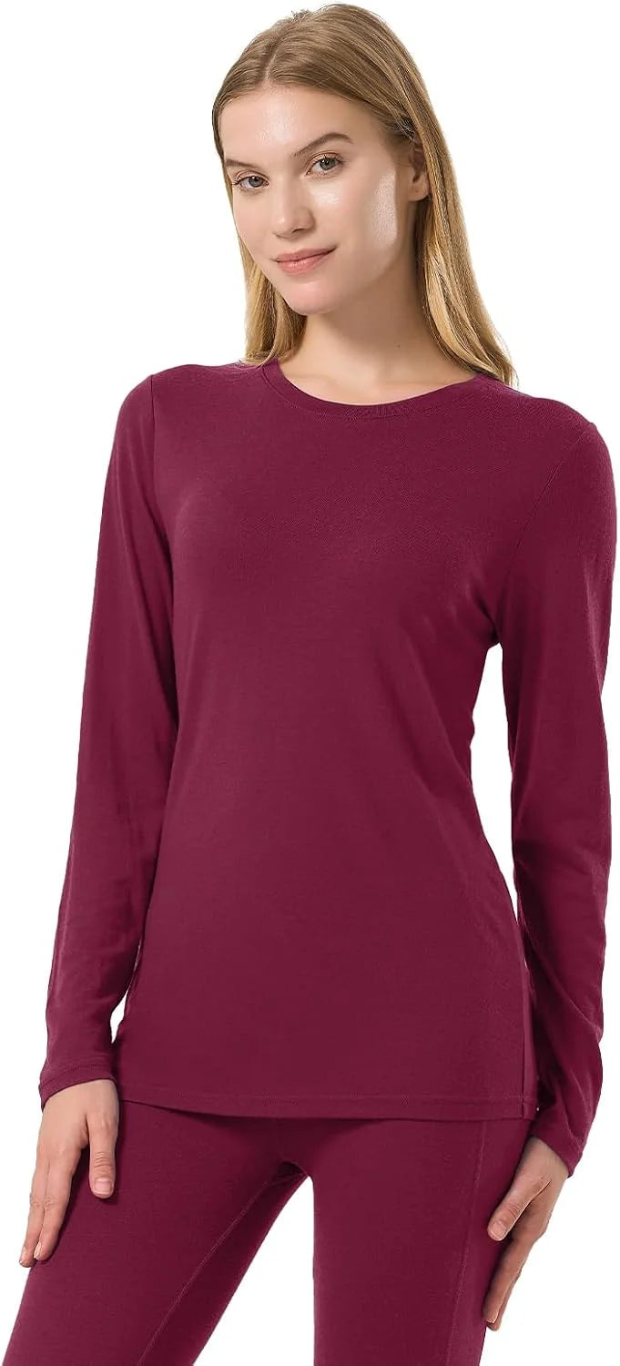 100% Merino Wool Base Layer Women Soft Thermal Long Sleeve Everyday Shirt