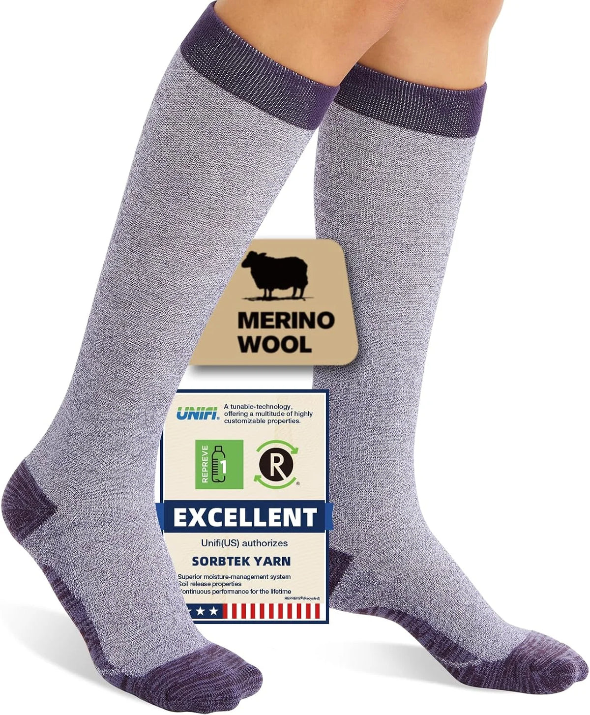 Merino Wool Compression Socks for Women Men 15-20 mmHg for flying
