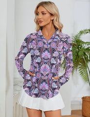 LOMON Women Long Sleeve Shirts Sun Protection 1/4 Zip Summer Quick Dry Hiking Shirts Quarter Zip Pullover for Women