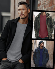 3 Pack Mens Long Sleeve Thermal Shirts Crew Neck Tops