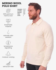 100% Merino Wool Polo Shirt Men - Short & Long Sleeve Shirt Base Later