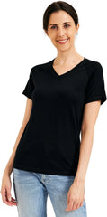 METARINO 100% Merino Wool T-Shirt Women V Neck Short Sleeve Base Layer Tee Shirt for Travel,Hiking,Sports