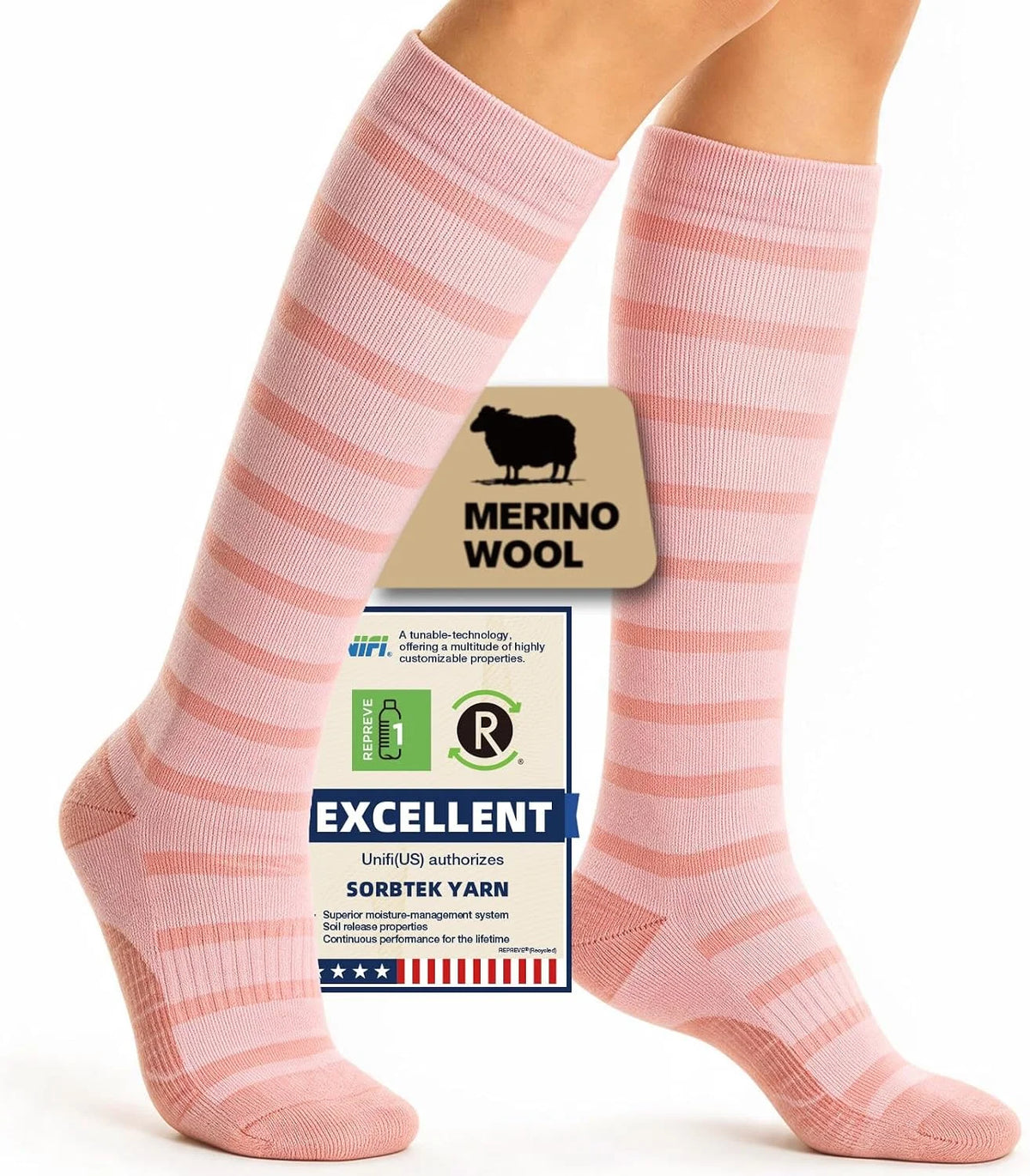 Merino Wool Compression Socks for Women Men 15-20 mmHg for flying