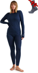 100% Merino Wool Base Layer Women Set - Thermal Underwear Women Top, Bottom