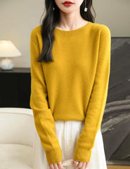 Chanyarn Women's 100% Merino Wool 2025 Fall Winter First-Line Ready to Wear Long Sleeve Seamless Knit Crewneck Sweater