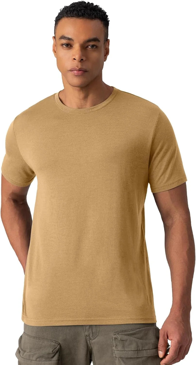 Merino Protect 100% Merino Wool V-Neck T Shirts for Men Odor Resistance Base Layer Hiking Travel T-Shirt Soft Undershirt
