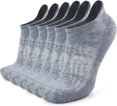 Busy Socks Merino Wool Compression Support Ankle Running Hiking Socks for Men Women, Soft Thick Cushion Tab Socks 3/6 Pairs