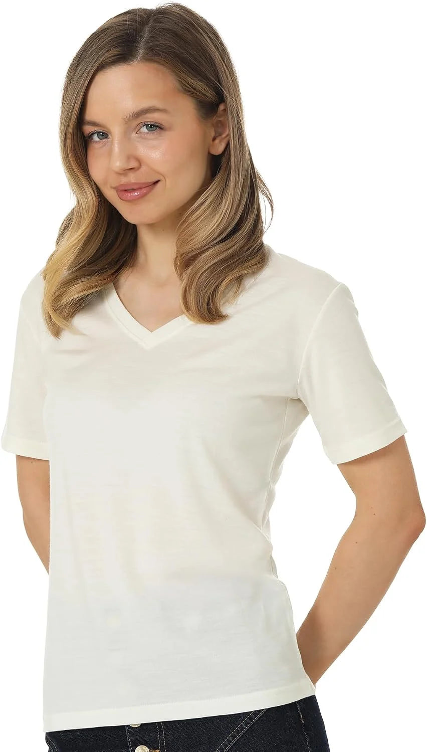 100% Merino Wool Shirt Women - Short Sleeve Tee Base Layer Top Undershirt