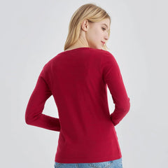 100% Merino Wool Base Layer Women Soft Thermal Long Sleeve Everyday Shirt