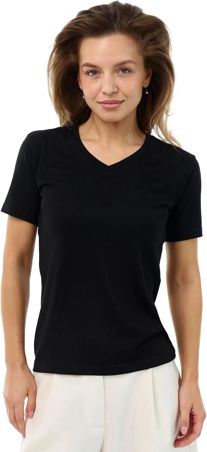 100% Merino Wool Shirt Women - Short Sleeve Tee Base Layer Top Undershirt