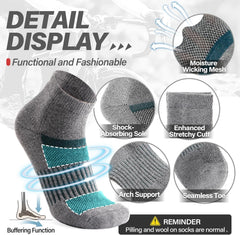 Anlisim Merino Wool Ankle Running Hiking Socks for Women and Men