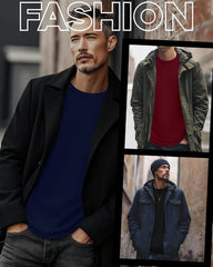 3 Pack Mens Long Sleeve Thermal Shirts Crew Neck Tops