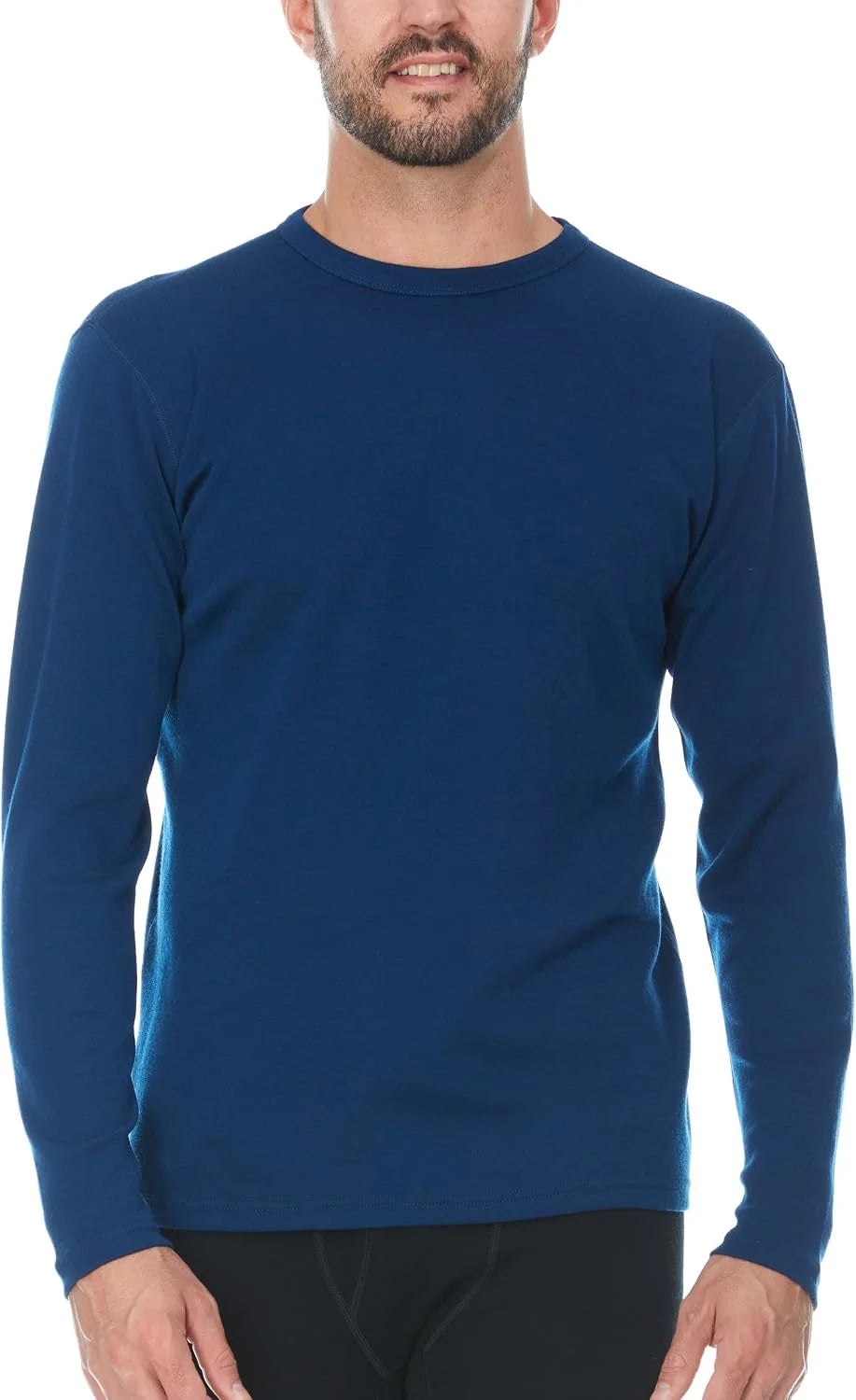 100% Merino Wool - Men's Long Sleeve Crew Shirt - Thermal Base Layer