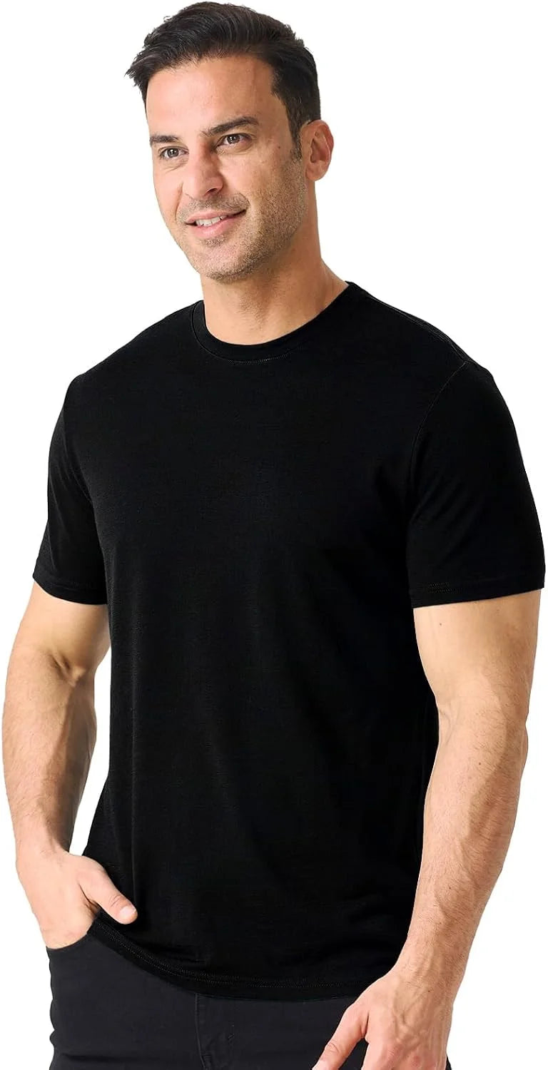 Merino Protect 100% Merino Wool T Shirts for Men Odor Resistance Base Layer Hiking Travel T-Shirt Soft Undershirt