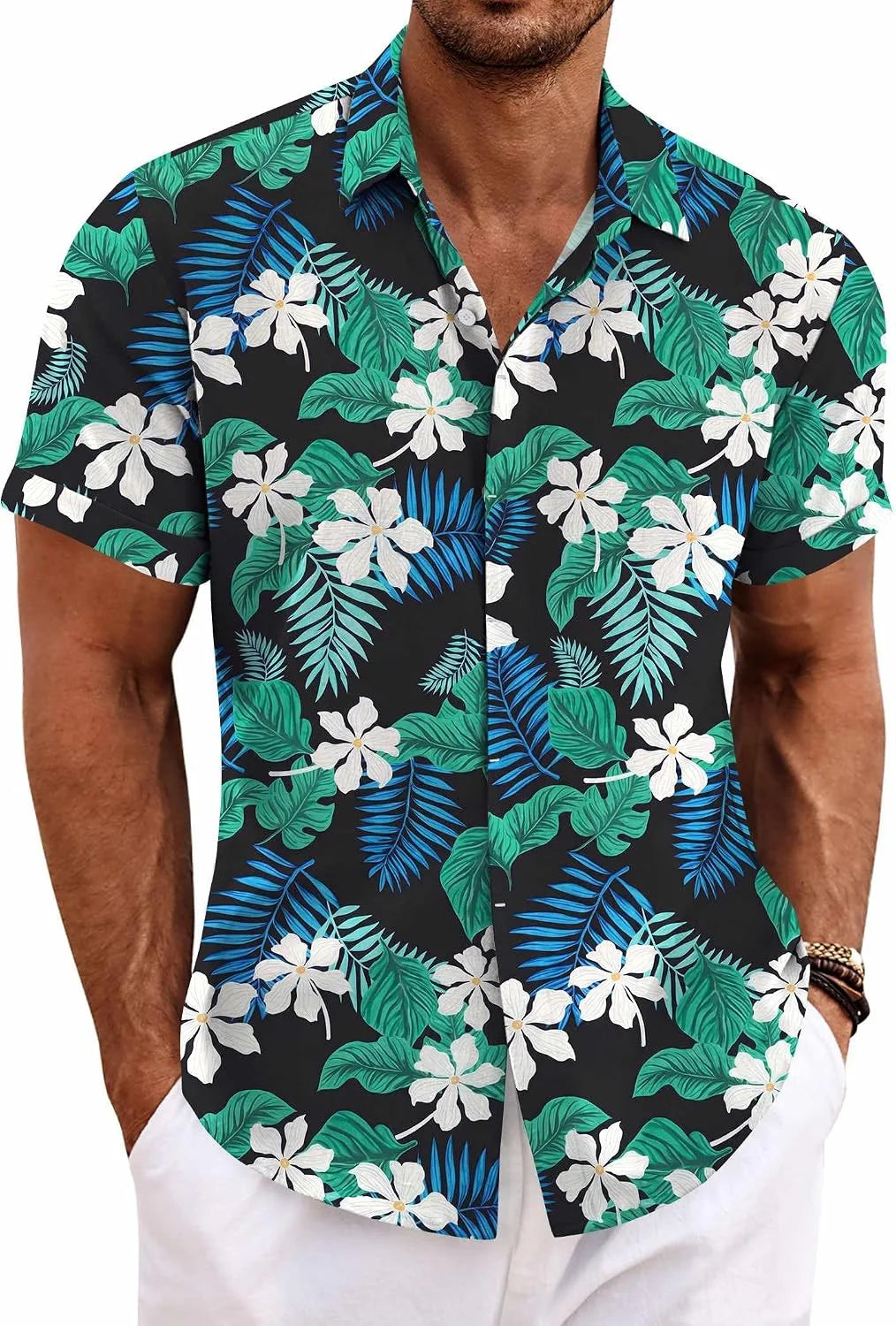COOFANDY Men's Linen Shirts Short Sleeve Casual Shirts Button Down Shirt for Men Beach Summer Wedding Shirt