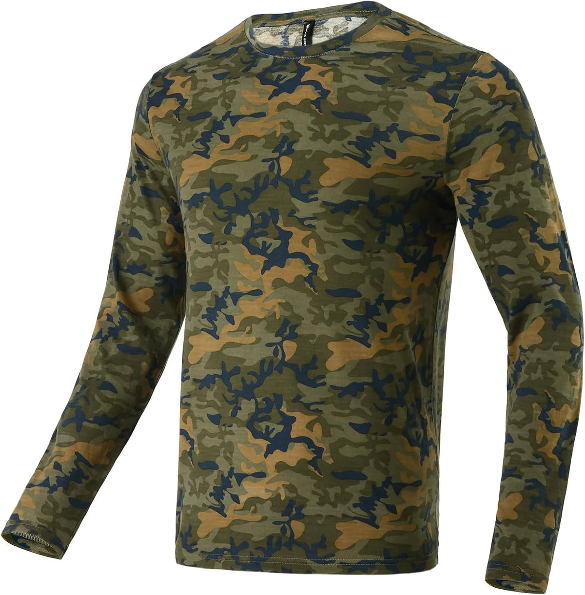 100% Merino Wool Base Layer for Men Long Sleeve Crew Neck Thermal Shirt