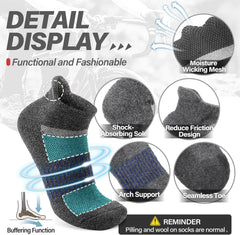 Anlisim Merino Wool Ankle Running Hiking Socks for Women and Men