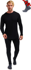 100% Merino Wool Base Layer Men Set - Thermal Underwear for Men Long Johns