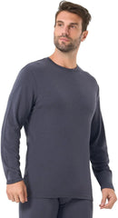 100% Merino Wool Base Layer for Men Long Sleeve Crew Neck Thermal Shirt