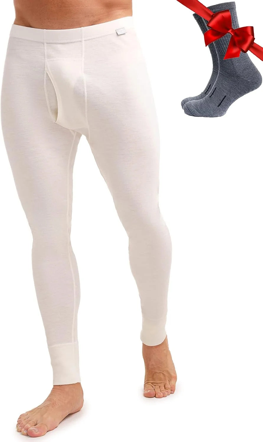 100% Merino Wool Base Layer Mens Pants - Thermal Underwear Long Johns