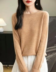 Chanyarn Women's 100% Merino Wool 2025 Fall Winter First-Line Ready to Wear Long Sleeve Seamless Knit Crewneck Sweater