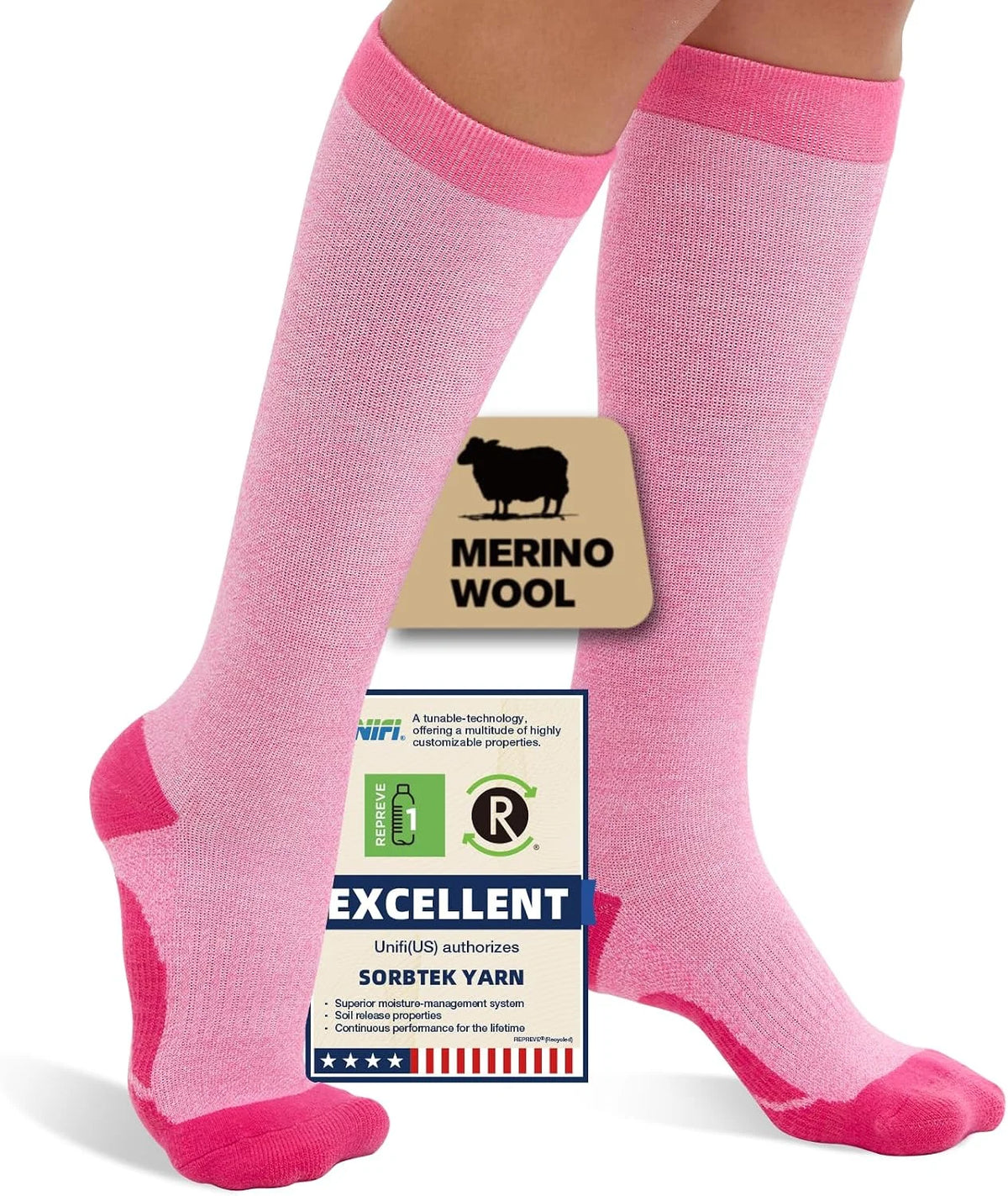 Merino Wool Compression Socks for Women Men 15-20 mmHg for flying