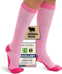 Merino Wool Compression Socks for Women Men 15-20 mmHg for flying