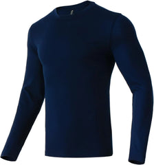 100% Merino Wool Base Layer for Men Long Sleeve Crew Neck Thermal Shirt