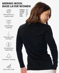 100% Merino Wool Base Layer Women - Thermal Merino Wool Shirt Women