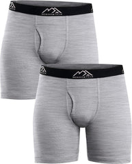 100% Merino Wool Underwear Mens - 1-2 Pack Boxer Briefs for Men 17.5um