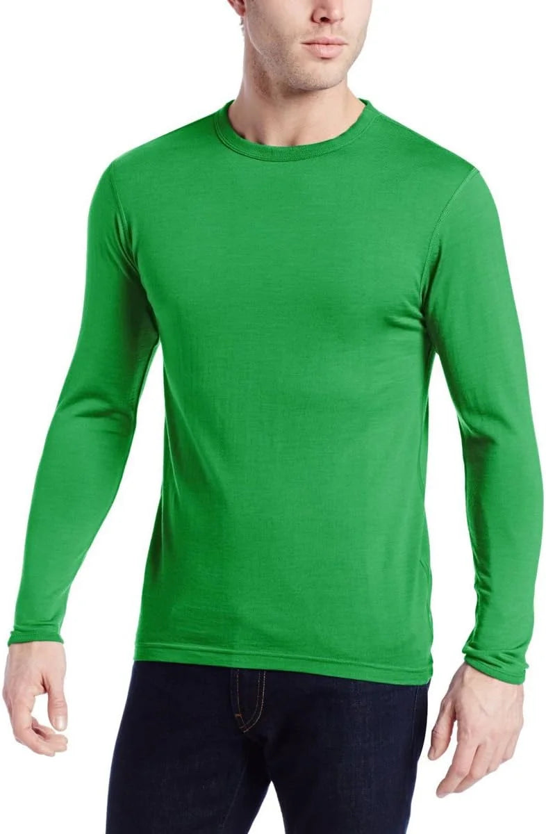 100% Merino Wool - Men's Long Sleeve Crew Shirt - Thermal Base Layer