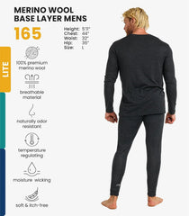 100% Merino Wool Base Layer Men Set - Thermal Underwear for Men Long Johns