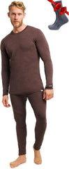 100% Merino Wool Base Layer Men Set - Thermal Underwear for Men Long Johns