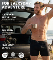 100% Merino Wool Underwear Mens - 1-2 Pack Boxer Briefs for Men 17.5um
