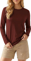 Merino Wool Shirt Women Lightweight Breathable Basic Tees Long Sleeve Sun Protection Shirts