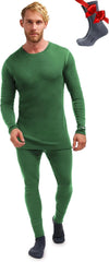 100% Merino Wool Base Layer Men Set - Thermal Underwear for Men Long Johns