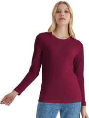 100% Merino Wool Base Layer Women Soft Thermal Long Sleeve Everyday Shirt