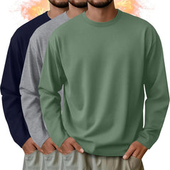 3 Pack Mens Long Sleeve Thermal Shirts Crew Neck Tops