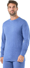 100% Merino Wool Base Layer for Men Long Sleeve Crew Neck Thermal Shirt