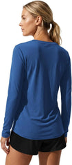 Merino Wool Shirt Women Lightweight Breathable Basic Tees Long Sleeve Sun Protection Shirts