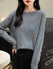 Chanyarn Women's 100% Merino Wool 2025 Fall Winter First-Line Ready to Wear Long Sleeve Seamless Knit Crewneck Sweater