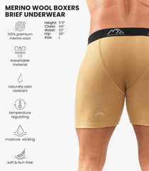 100% Merino Wool Underwear Mens - 1-2 Pack Boxer Briefs for Men 17.5um