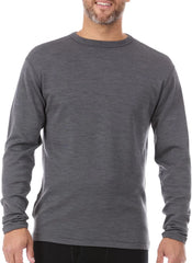 100% Merino Wool - Men's Long Sleeve Crew Shirt - Thermal Base Layer