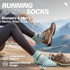 Anlisim Merino Wool Ankle Running Hiking Socks for Women and Men