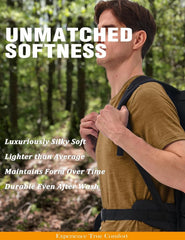 Merino Protect 100% Merino Wool T Shirts for Men Odor Resistance Base Layer Hiking Travel T-Shirt Soft Undershirt