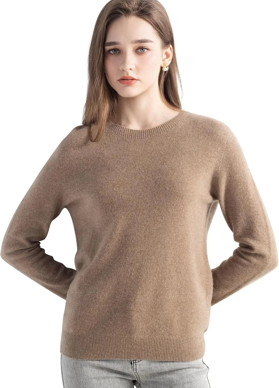Chanyarn Women's 100% Merino Wool 2025 Fall Winter First-Line Ready to Wear Long Sleeve Seamless Knit Crewneck Sweater
