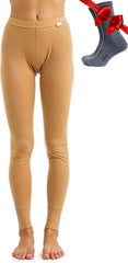 100% Merino Wool Base Layer Women Pants - Thermal Leggings Underwear