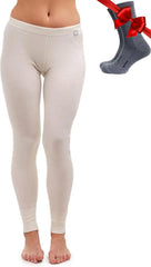 100% Merino Wool Base Layer Women Pants - Thermal Leggings Underwear